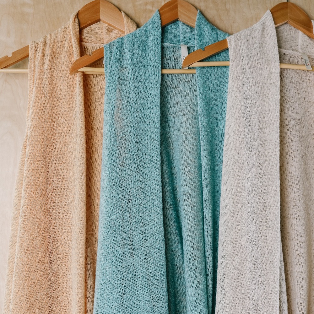 Gauzy Bohemian Cardi Vest in Taupe - Picture 9 of 11